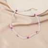 Cadena de Imitación al por Mayor Corazón de Melocotón Perla 03182 Estilo Collar de Corazón Estrella de Cinco Puntas para Mujer Perlas Rosas