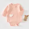 Body para Bebé e Infantil Otoño e Invierno Capa Base Algodón Puro Clase A Ropa Interior Ajustado Romper Triangular para Recién Nacido