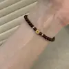 Pulseira Moeda de Prata Esterlina S925 com Granada Natural para Mulheres, Design de Nicho, Simples e Auspiciosa, Joia de Ano de Nascimento