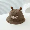 Sombrero de Pescador de Lunares para Niños de Primavera y Otoño, Sombrero de Cubo Infantil con Abejita 3D, Lindo Sombrero de Sol para Salidas