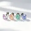 Aretes de aleación de titanio F136 corte fuegos artificiales de alta calidad 5A labret con rosca interna stud para labio inferior degradado deslumbrante cabeza de repuesto para stud de labio inferior