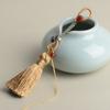 Cordón para bolso tejido a mano, llavero DIY, colgante para bolso, ágata, nudo de maíz, pequeño cordón con borla de estilo chino