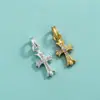 Colgante de Cruz de Plata de Ley S925 Chapado en Diamante Zircón Colgante para Collar de Cristal Perla DIY Accesorios de Colgante Individual