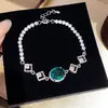 ¡Un mensaje de amor en tu muñeca! Pulsera con cierre de pinza ovalado de circonita ultrabrillante, lujo ligero, sensación de alta gama, pulsera elegante, joyería de nicho