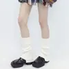 Polainas Apiladas Estilo Harajuku Cubrebotas Suaves y Esponjosas Lolita Polainas de Otoño e Invierno Calcetines de Color Sólido Cálidos JK
