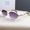 Gafas de Sol Sin Marco de Metal y Perlas Estilo Nuevo Inspiradas en Chanel para Mujer, Gama Alta, Protección UV, Protección Solar