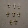 Corazón de Cuervo Cruz 3D Vintage Metal Accesorios para Uñas Aleación Completo Strass Decoraciones de Uñas Portátiles