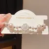 Nuevo Pulsera de Flor de Perla de Imitación de Zircón de Resina Estilo Chino con Cierre de Seguridad, Joyería de Gama Alta Elegante y con Estilo
