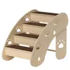 Escaleras para Mascotas, Escalera para Cama de Perro, Escalera de Madera Maciza con Pendiente para Sofá de Gatos y Perros Pequeños, Escalera Antideslizante