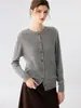 Nuevo suéter de cachemira pura para otoño e invierno, cuello redondo, corte ajustado, versátil, prenda superior cálida, suéter, abrigo, cárdigan de punto