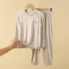 Pijama Infantil de Modal Primavera e Outono Conjunto de Roupa Íntima Fina para Meninos Mais Velhos Roupa de Casa Conjunto de Roupa Íntima Térmica para Meninos