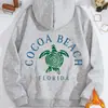 Moletom Casual com Capuz Europeu e Americano Ebay Transfronteiriço Cocoa Beach Novo Simples Pulôver Manga Longa Top Feminino