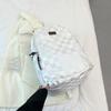 Mochila de color liso de tendencia para estudiantes universitarios, Otoño 2023, Clásica coreana a cuadros, Mochila de viaje para pareja, hombres y mujeres