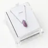 Piedra Natural Amatista Hexagonal de Doble Punta Cono Colgante Piedra Semipreciosa Colgante Tridimensional Accesorios para Colgante de Collar DIY Transfronterizo