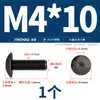 Tornillos de Cabeza Hexagonal Grande de Acero Inoxidable 304 Negros, Tornillos de Cabeza Plana Grande, Pernos de Cabeza Redonda Tipo Champiñón M2-M8