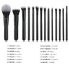 Set de Maquillaje Conveniente de 14 Piezas Brocha Suave para Base Brocha para Detalles de Ojos Ayudante de Viaje Herramientas de Belleza Multifuncionales