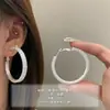 2026 Nuevos Pendientes de Aro Grandes Plateados, Aros Negros Finos, Estilo Europeo y Americano, Dorados Versátiles, de Moda para el Verano