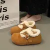 Zapatos Birkenstock Afelpados para Mujer 2026 Moda Invierno Nuevo Estilo Completamente Cubiertos Felpa Engrosada Botas de Nieve Suela Plana Cálidos Zapatos de Algodón