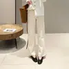 ¡Estilo de Pantalón Versátil Zeda Jia Yi! Jeans Rectos Estrechos Retro de Mezcla de Algodón 75% Pantalones Cigarrillo Adelgazantes y que Alargan las Piernas