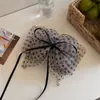Pinza para el pelo de coleta de lunares grandes con lazo grande estilo coreano, con un toque de alta gama, Pinza de pinza para media coleta de cinta, Pasador de pelo, Pinza de tiburón