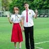 Traje de Camisa Verano Nuevo Estilo Uniforme de Escuela Secundaria Estilo Preppy Británico Uniforme de Clase de Graduación Uniforme de Presentación Coral
