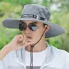 Sombreros de Sol de Ala Ancha de Verano para Hombres y Mujeres, Sombreros de Protección Solar de Secado Rápido, Sombreros con Cordón para Acampar, Senderismo al Aire Libre y Pesca