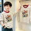 Camiseta base de rayas para niño, de algodón puro, manga larga, estilo nuevo para primavera y otoño