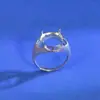Anillo Soporte de Plata de Ley S925 Posición para Piedra Redonda 12mm Anillo Soporte Vacío Acabado Cepillado Clásico Elegante Accesorios para Incrustar DIY