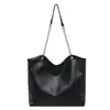 Bolsa Transversal Vintage para Comutação para Comércio Exterior, Bolsa de Ombro Versátil para Estudantes de Grande Capacidade, Bolsa de Mão com Corrente Estilo Francês