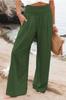 Amazon 2025 Primavera/Verano Pantalones Casuales de Pierna Ancha para Mujer, Color Sólido, Cintura Elástica, Algodón Lino, Pantalones Largos Versátiles