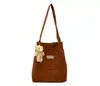 Bolsa de Pana Estilo Coreano Mori Lona Simple Retro Hombro Cruzado Casual Estudiante Letras Bolso de Mano Artístico