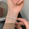 Pulsera de perlas de plata de ley S925 para mujer, pulsera simple y linda con un diseño delicado y lindo, accesorio de joyería de alta gama