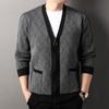 Suéter con Cremallera YINGAO Jacquard de Diamantes para Hombre Otoño Nuevo Cárdigan Vintage Chaqueta de Moda para Hombre