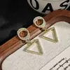 Brincos Triangulares Vazados de Moda Personalizados Europeus e Americanos Cruzamento de Fronteira Novos Versáteis Geométricos Diamante Redondo Emendados Brincos para Mulheres