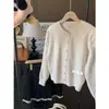 Cárdigan de Punto de Terciopelo de Mapache Rosa Suave Estilo Coreano para Mujer Principios de Otoño Estilo Perezoso Chaqueta Suéter Top Suave y Ceroso Invierno