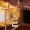 Nova Corrente de Clavícula Feminina da Amazon com Pingente de Letra Totalmente Cravejado de Diamantes, Moda de Luxo Leve de Alta Qualidade, Venda por Atacado