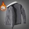 Chaqueta de pana y lana de cordero para hombre, Abrigo de algodón casual engrosado para invierno, Corte holgado adelgazante, Modelo 2112