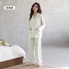 Algodón PuroPijama Nuevo de Mujer para Otoño con Mangas Largas y Estampado, Conjunto de Ropa de Casa con Cuello Camisero para Primavera y Otoño con un Toque de Lujo