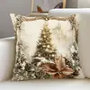 Nova fronha de almofada TEMU de Papai Noel com estampa de rena para decoração de casa, capa de almofada para sofá da sala
