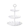 Prato de Sobremesa de Plástico Estilo Nórdico Fruteira de Três Camadas Levemente Luxuosa Fruteira de Sala de Estar Suporte de Sobremesa para Casamento Natal Prato de Doces