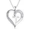 Colgante de Corazón Cruzado Europeo y Americano para Amazon Nuevo con Microincrustaciones de Circonita Forma Geométrica Versátil Regalo de San Valentín
