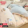 Conjunto de Cama de Lã de Leite Desenho Animado Quatro Peças Novo Inverno 2026 Conjunto de Três Peças com Lençol e Capa de Edredom de Flanela Coral