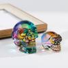 Artesanato decorativo de caveira colorida de cristal para o Halloween transfronteiriço decoração de sala de estar casa produto novo criativo