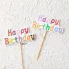 Decoración de Pastel Estilo Ins Bandera Coreana Enchufe Dibujos Animados Oso Lindo Hp Corazón Feliz Cumpleaños Topper Accesorios