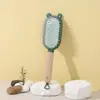 Pente de Massagem com Airbag de Madeira de Faia Estilo Nórdico para Mulheres, Pente Fofo com Almofada para Massagem do Couro Cabeludo, Pente de Cabeleireiro Orelha de Coelho