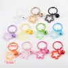 Acessórios de Chaveiro Coloridos Transparentes com Sino em Forma de Estrela de Cinco Pontas Série de Cores Dopamina Pingente de Enfeite para Boneca DIY
