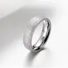 Anillo de acero de titanio esmerilado transfronterizo superventas alta moda lujo anillo de gypsophila joyería de acero inoxidable que no se decolora