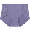 Pantaletas sin costuras de seda helada de tiro alto para mujer, talla grande, con encaje semitransparente, entrepierna de algodón puro, levanta glúteos, sexy tanga para mujer