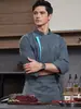 Ropa de Trabajo para Chef de Hotel y Restaurante para Hombres y Mujeres, Uniformes de Cocina de Catering de Manga Larga, Ropa de Otoño e Invierno, Color Sólido con Estampado de Logo