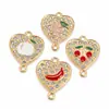 Colgante KC Corazón de Fruta Dorada DIY para Collar Pulsera Dijes Accesorios de Joyería Venta Directa de Fábrica Lote Mixto Disponible Transfronterizo